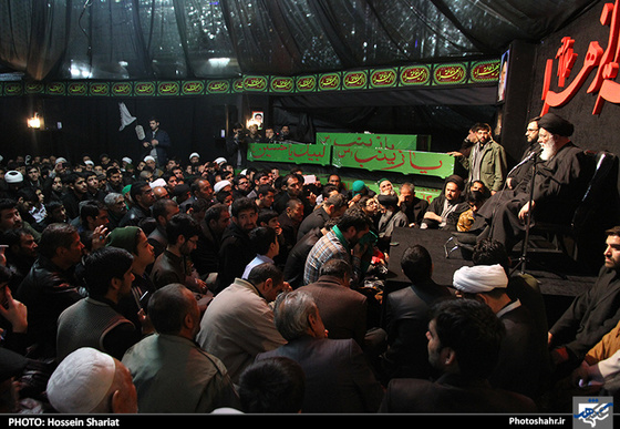 مراسم وداع با پیکر مطهر 7 شهید مدافع حرم در مسجدالعلی 