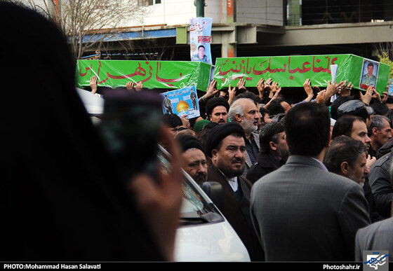 گزارش تصویری مراسم تشییع پیکر مطهر7 شهید مدافع حرم حضرت زینب(س) در مشهد مقدس