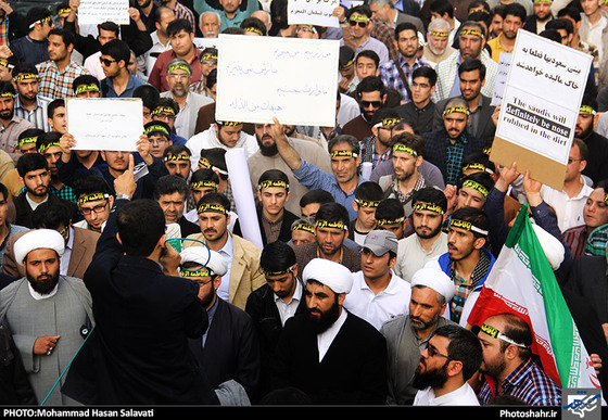  تجمع مردم و هیئات مذهبی مشهد در اعتراض به جنایات آل سعود | عکاس : محمد حسن صلواتی