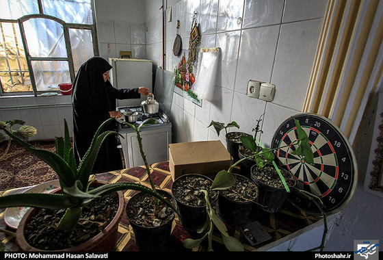 خانم امیدوار علاوه بر فعالیت های تبلیغی فعالیت های مربوط به خانه را نیز به خوبی انجام می دهد.