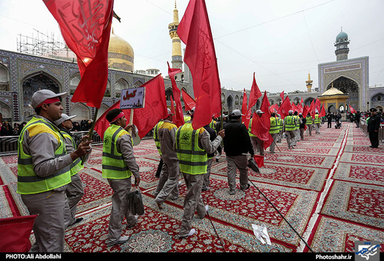 آیین بدرقه زائران و خادمان اربعین حسینی مشهد حرم امام رضا (ع) علی عبدالهی شهرارا