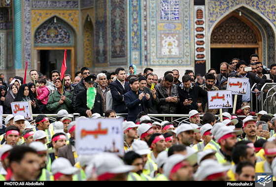 آیین بدرقه زائران و خادمان اربعین حسینی مشهد حرم امام رضا (ع) علی عبدالهی شهرارا