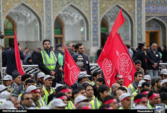آیین بدرقه زائران و خادمان اربعین حسینی مشهد حرم امام رضا (ع) علی عبدالهی شهرارا