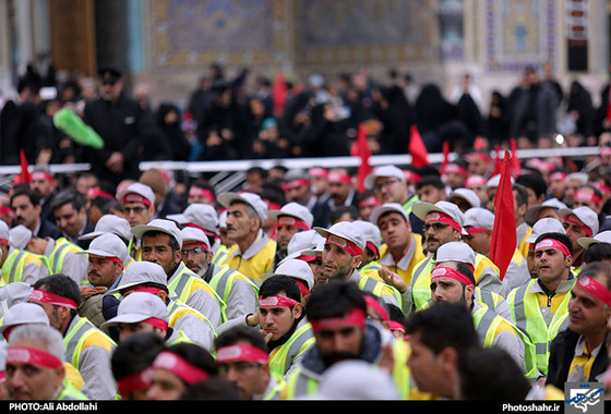 آیین بدرقه زائران و خادمان اربعین حسینی مشهد حرم امام رضا (ع) علی عبدالهی شهرارا