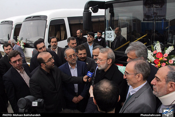 رونمایی از 210 دستگاه اتوبوس و مینی‌بوس جدید در مشهد با حضور رییس مجلس / عکس: محسن بخشنده / شهرآرا