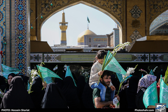 مراسم گلباران حرم مطهر رضوی در روز ولادت حضرت معصومه (سلام الله علیها) / عکس: حسین شریعت / شهرآرا