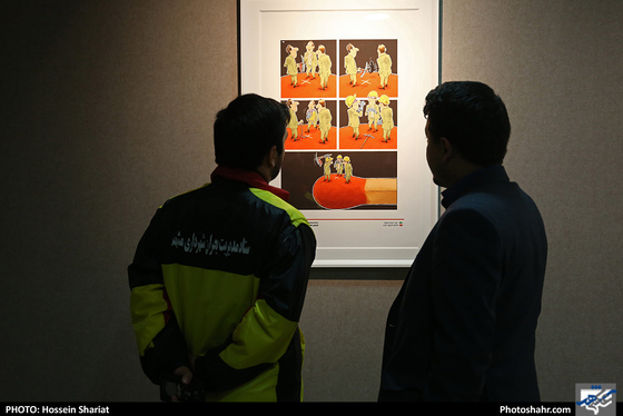 افتتاح نمایشگاه آثار دومین جشنواره بین المللی کارتون جامعه ایمن - عکس: حسین شریعت / شهرآرا