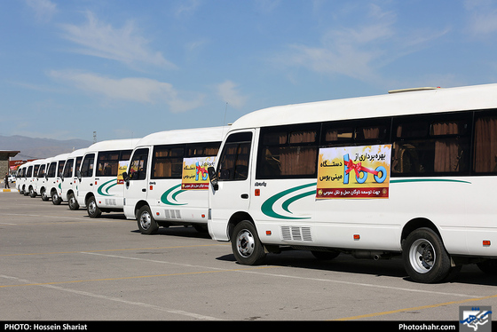آیین بهره‌برداری از 100 دستگاه مینی‌بوس جهت توسعه ناوگان حمل و نقل عمومی-عکاس: حسین شریعت/ شهرآرا