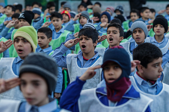 مراسم صبحگاه آموزشگاه باقریه با حضور وزیر آموزش و پرورش