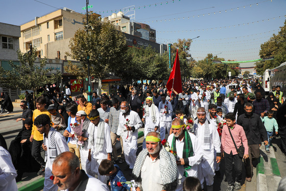 مراسم استقبال کاروان پیاده انصار الحسین (ع)