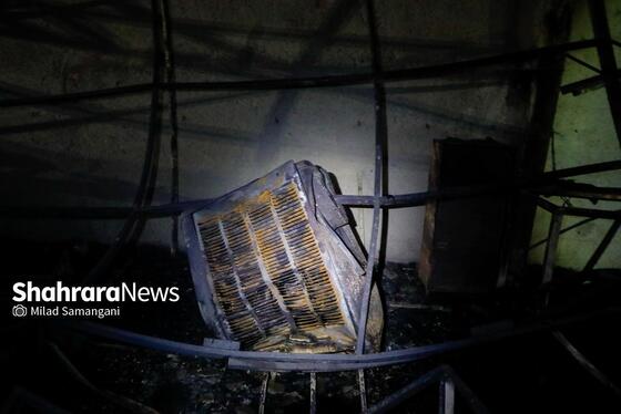 گزارش تصویری | وقوع آتش‌سوزی گسترده در یک کارگاه چوب و تولید مبلمان در مشهد