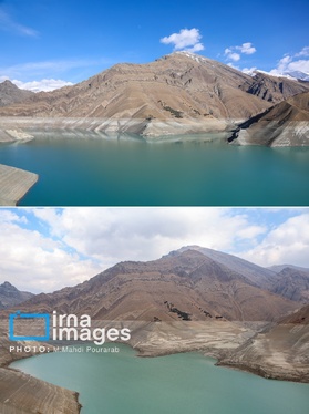 گزارش تصویری | خشک‌ترین وضعیت سد کرج در یک دهه اخیر