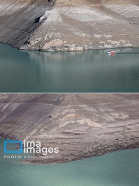 گزارش تصویری | خشک‌ترین وضعیت سد کرج در یک دهه اخیر