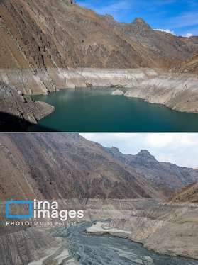 گزارش تصویری | خشک‌ترین وضعیت سد کرج در یک دهه اخیر