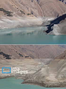 گزارش تصویری | خشک‌ترین وضعیت سد کرج در یک دهه اخیر