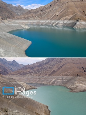 گزارش تصویری | خشک‌ترین وضعیت سد کرج در یک دهه اخیر