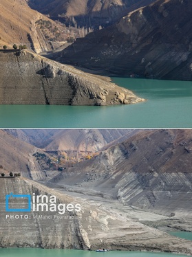 گزارش تصویری | خشک‌ترین وضعیت سد کرج در یک دهه اخیر