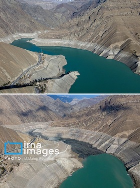 گزارش تصویری | خشک‌ترین وضعیت سد کرج در یک دهه اخیر