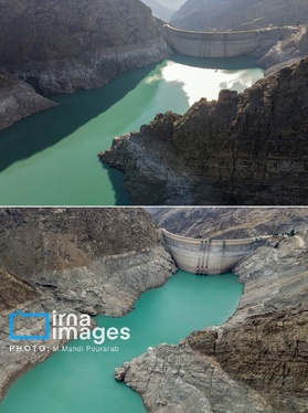 گزارش تصویری | خشک‌ترین وضعیت سد کرج در یک دهه اخیر