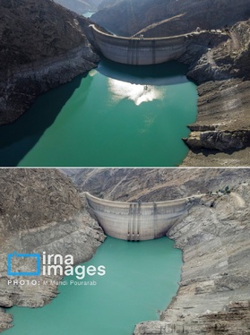 گزارش تصویری | خشک‌ترین وضعیت سد کرج در یک دهه اخیر