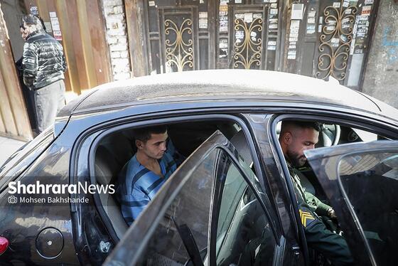 گزارش تصویری | بازسازی صحنه جرم زورگیری موبایل با ساطور از دو نوجوان مشهدی