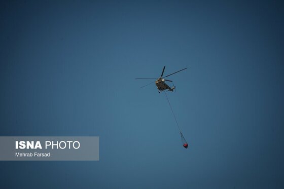 گزارش تصویری | عملیات مهار آتش‌سوزی مناطق کوهستانی روستاهای دلیر و الیت