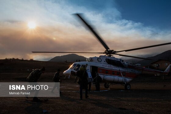 گزارش تصویری | عملیات مهار آتش‌سوزی مناطق کوهستانی روستاهای دلیر و الیت