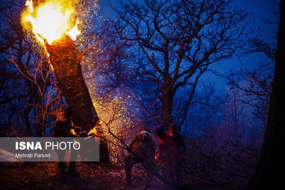 گزارش تصویری | عملیات مهار آتش‌سوزی مناطق کوهستانی روستاهای دلیر و الیت