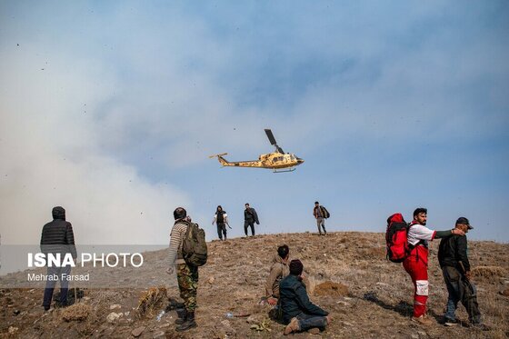 گزارش تصویری | عملیات مهار آتش‌سوزی مناطق کوهستانی روستاهای دلیر و الیت