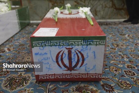 گزارش تصویری | آیین وداع با پیکر ۱۳ شهید گمنام در حرم مطهر رضوی