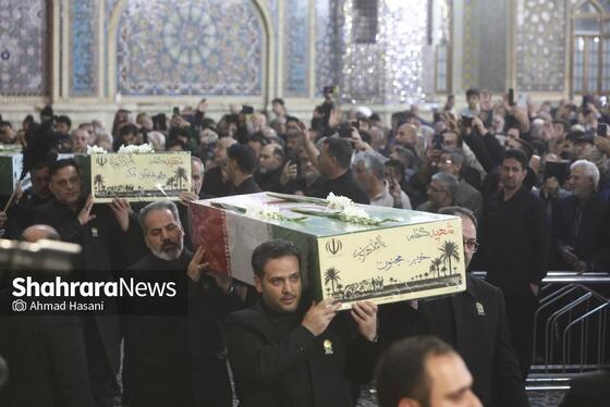 گزارش تصویری | آیین وداع با پیکر ۱۳ شهید گمنام در حرم مطهر رضوی