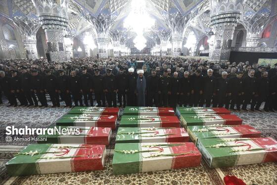 گزارش تصویری | آیین وداع با پیکر ۱۳ شهید گمنام در حرم مطهر رضوی