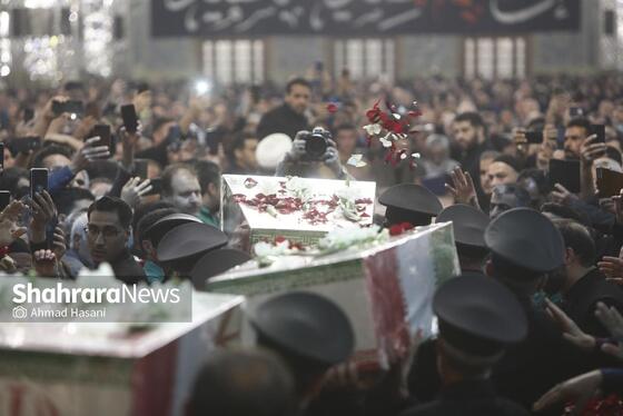گزارش تصویری | آیین وداع با پیکر ۱۳ شهید گمنام در حرم مطهر رضوی