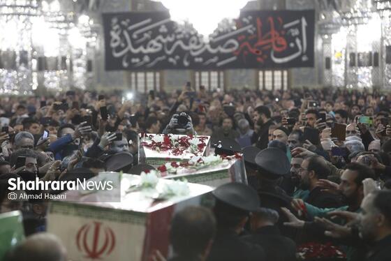 گزارش تصویری | آیین وداع با پیکر ۱۳ شهید گمنام در حرم مطهر رضوی