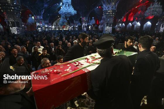 گزارش تصویری | آیین وداع با پیکر ۱۳ شهید گمنام در حرم مطهر رضوی