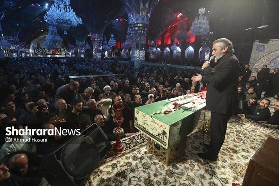 گزارش تصویری | آیین وداع با پیکر ۱۳ شهید گمنام در حرم مطهر رضوی