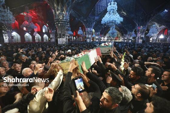 گزارش تصویری | آیین وداع با پیکر ۱۳ شهید گمنام در حرم مطهر رضوی