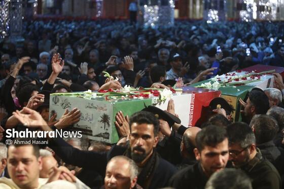 گزارش تصویری | آیین وداع با پیکر ۱۳ شهید گمنام در حرم مطهر رضوی