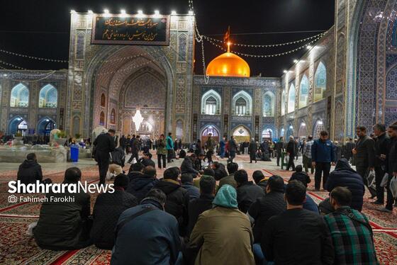 گزارش تصویری | حال و هوای حرم مطهر رضوی در شب شهادت ام‌ابیها،حضرت زهرا (س)
