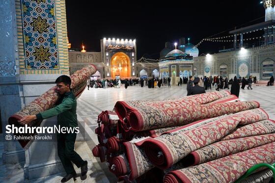 گزارش تصویری | حال و هوای حرم مطهر رضوی در شب شهادت ام‌ابیها،حضرت زهرا (س)