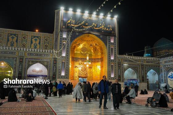 گزارش تصویری | حال و هوای حرم مطهر رضوی در شب شهادت ام‌ابیها،حضرت زهرا (س)