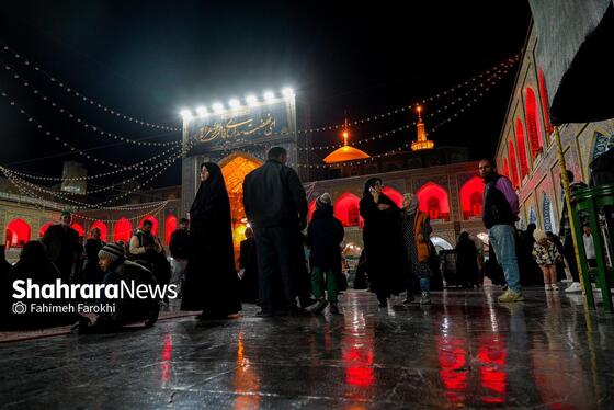 گزارش تصویری | حال و هوای حرم مطهر رضوی در شب شهادت ام‌ابیها،حضرت زهرا (س)