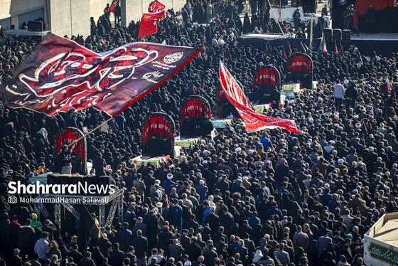گزارش تصویری | اجتماع عزاداران فاطمی و تشییع پیکر مطهر ۱۳ شهید گمنام دوران دفاع مقدس در مشهد