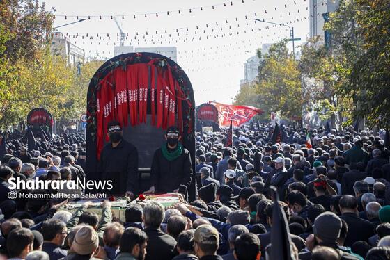 گزارش تصویری | اجتماع عزاداران فاطمی و تشییع پیکر مطهر ۱۳ شهید گمنام دوران دفاع مقدس در مشهد