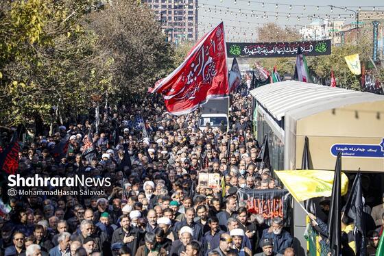 گزارش تصویری | اجتماع عزاداران فاطمی و تشییع پیکر مطهر ۱۳ شهید گمنام دوران دفاع مقدس در مشهد
