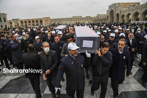 گزارش تصویری | مراسم تشییع پیکر همسر و فرزند معاون رئیس‌جمهور در مشهد