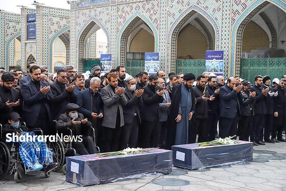 گزارش تصویری | مراسم تشییع پیکر همسر و فرزند معاون رئیس‌جمهور در مشهد