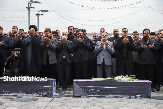 گزارش تصویری | مراسم تشییع پیکر همسر و فرزند معاون رئیس‌جمهور در مشهد