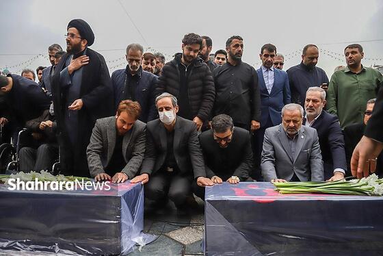 گزارش تصویری | مراسم تشییع پیکر همسر و فرزند معاون رئیس‌جمهور در مشهد