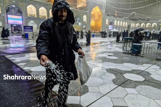 گزارش تصویری | بارش برف پاییزه در حرم مطهر رضوی